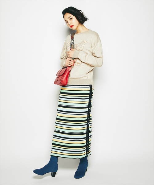 HYSTERIC GLAMOUR かぎ編みスカート HYSTERIC GLAMOUR（ヒステリックグラマー）の「MULTIボーダー