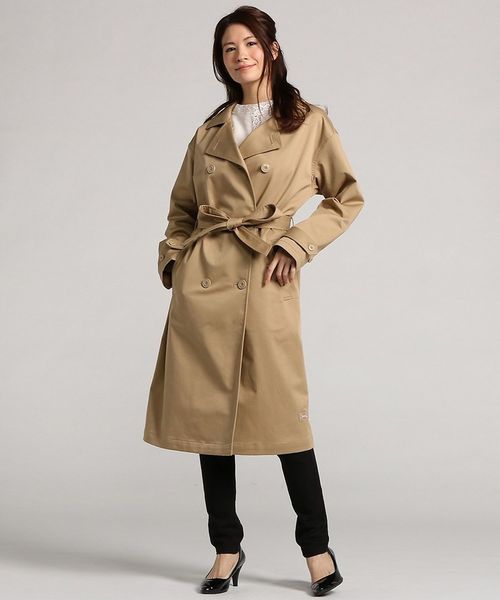 Dickies（ディッキーズ）の「【Dickies】TCツイルトレンチコート スプリングコート（トレンチコート・レディース・ネイビー/ベージュ・MEDIUM）」の15枚目の写真