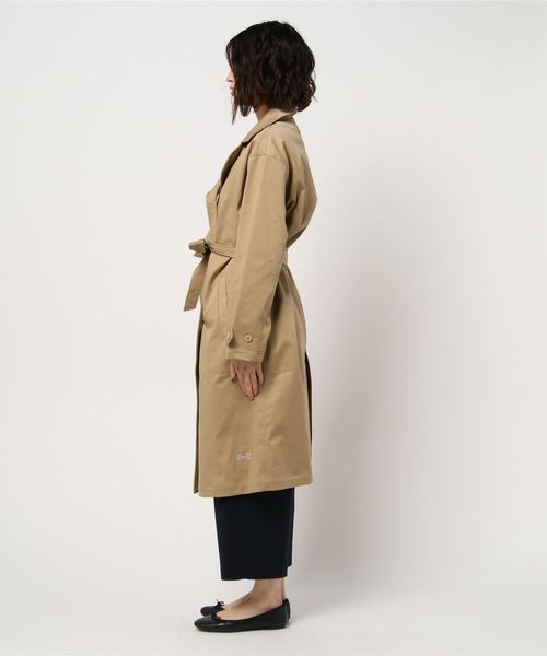 Dickies（ディッキーズ）の「【Dickies】TCツイルトレンチコート スプリングコート（トレンチコート・レディース・ネイビー/ベージュ・MEDIUM）」の3枚目の写真