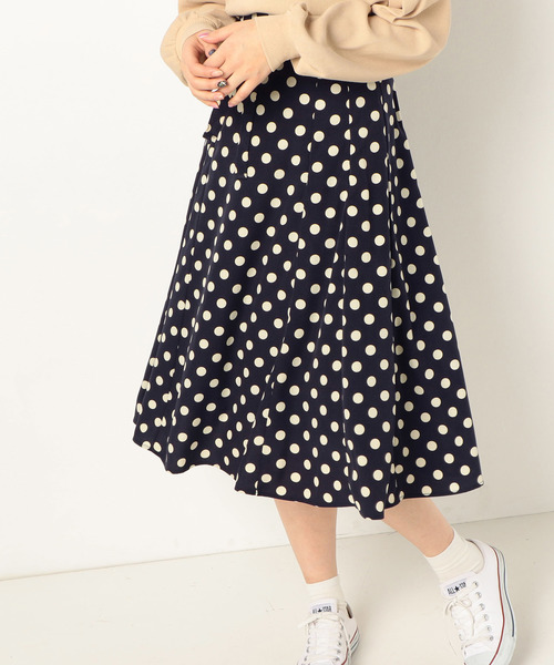 archives（アルシーヴ）の「ドットミモレ丈フレアスカート（スカート・レディース・ブラック/ネイビー・MEDIUM）」の6枚目の写真