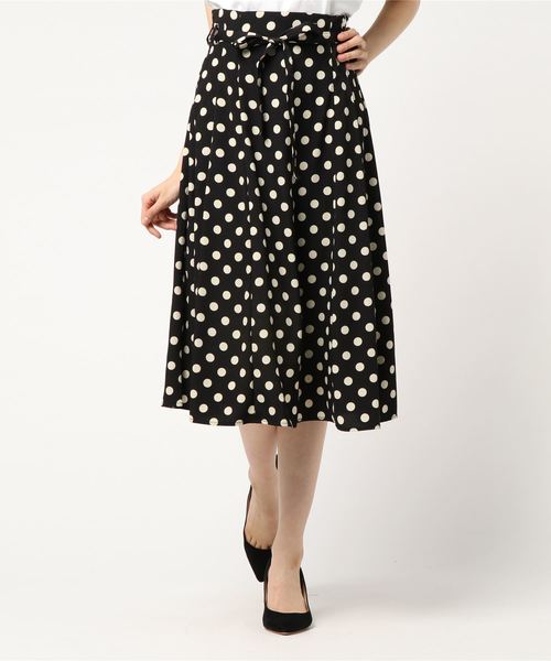 archives（アルシーヴ）の「ドットミモレ丈フレアスカート（スカート・レディース・ブラック/ネイビー・MEDIUM）」の2枚目の写真