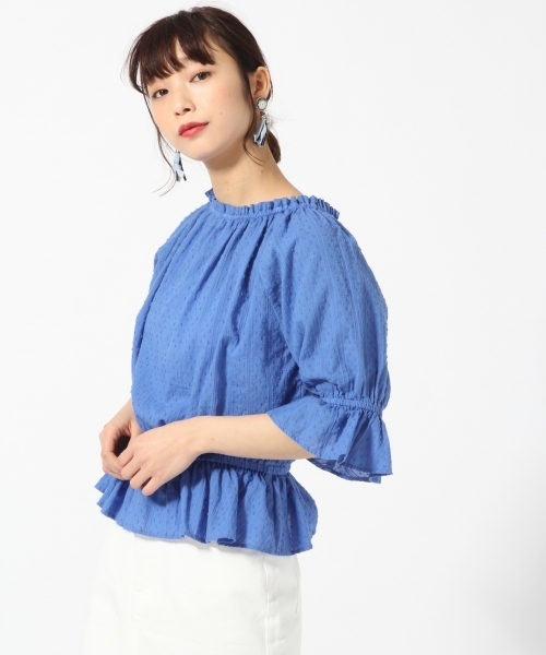 LOWRYS FARM(ローリーズファーム)の「ドビードットブラウス 793069 (シャツ/ブラウス・レディース・オフホワイト/ブラック/グリーン/ブルー・MEDIUM/LARGE)」の4枚目の写真