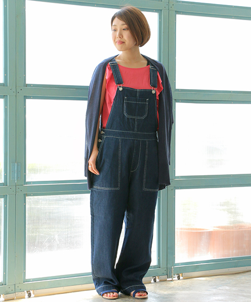 LBC（エルビーシー）の「アクリルテンセルリネントッパー（カーディガン/ボレロ・レディース・ネイビー/オフホワイト/イエロー・M）」の10枚目の写真