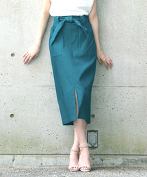 KOBE LETTUCE | 170%の伸縮率でストレスフリー♪選べる2丈[ミディアム/ロング]ウエストリボン付きストレッチタイトスカート＊ボトムス/レディース[M2207]神戸レタス(スカート)