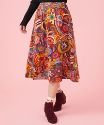【トートバッグ付き】MODELO PSICODELIA フラワープリントフレアスカート