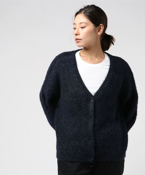 flower(フラワー)の「マイルドバイカラーカーディガン(カーディガン/ボレロ・レディース・ベージュ/グレー/ブルー・FREE)」の3枚目の写真