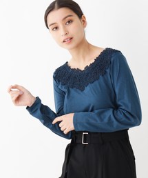【WEB限定サイズあり】襟レース長袖プルオーバー