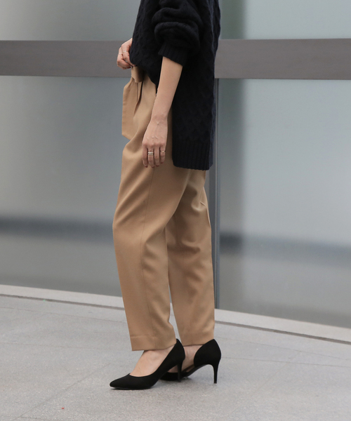 Tiara(ティアラ)の「ウエストリボンセンタープレスタックパンツ(その他パンツ・レディース・ネイビー/パープル/キャメル・S/M/L)」の7枚目の写真