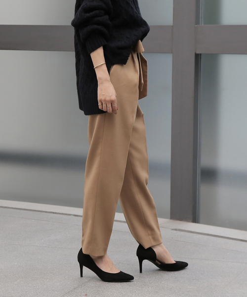 Tiara(ティアラ)の「ウエストリボンセンタープレスタックパンツ(その他パンツ・レディース・ネイビー/パープル/キャメル・S/M/L)」の10枚目の写真