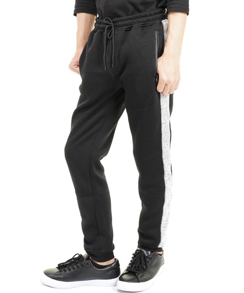 ニットフリースサイドラインデザインジョガーパンツ(IR)