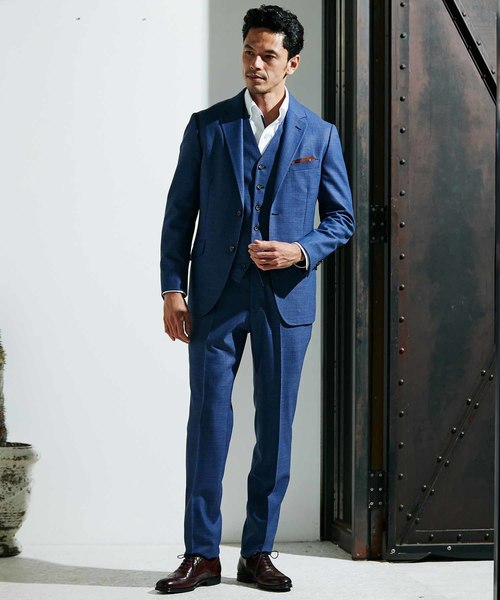 MEN'S BIGI（メンズビギ）の「ミニチェックメッシュ　テーラードジャケット（テーラードジャケット・メンズ・ネイビー/ブラウン/ブルー・LL/SS/S/M/L）」の6枚目の写真