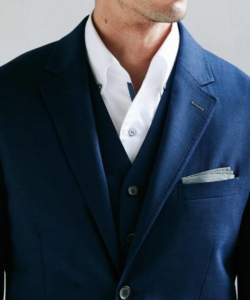 MEN'S BIGI（メンズビギ）の「ミニチェックメッシュ　テーラードジャケット（テーラードジャケット・メンズ・ネイビー/ブラウン/ブルー・LL/SS/S/M/L）」の7枚目の写真