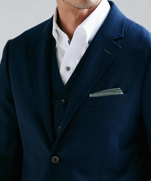 MEN'S BIGI（メンズビギ）の「ミニチェックメッシュ　テーラードジャケット（テーラードジャケット・メンズ・ネイビー/ブラウン/ブルー・LL/SS/S/M/L）」の8枚目の写真