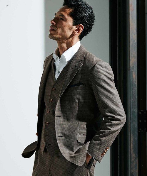 MEN'S BIGI（メンズビギ）の「ミニチェックメッシュ　テーラードジャケット（テーラードジャケット・メンズ・ネイビー/ブラウン/ブルー・LL/SS/S/M/L）」の16枚目の写真