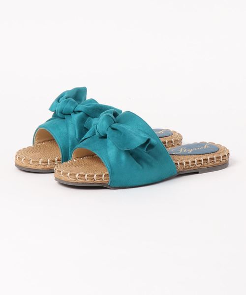 GeeRA（ジーラ）の「リボンデザインフラットサンダル（サンダル・レディース・ブラック/ベージュ/オレンジ/グリーン・X-LARGE/MEDIUM/LARGE/SMALL）」の4枚目の写真