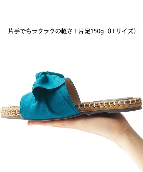 GeeRA（ジーラ）の「リボンデザインフラットサンダル（サンダル・レディース・ブラック/ベージュ/オレンジ/グリーン・X-LARGE/MEDIUM/LARGE/SMALL）」の8枚目の写真