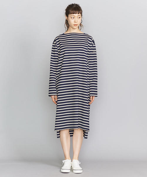 AMERICANA（アメリカーナ）の「＜Americana（アメリカーナ）＞コットンボートネックワンピース/ボーダー（ワンピース・レディース・ピンク/ネイビー・FREE）」の4枚目の写真