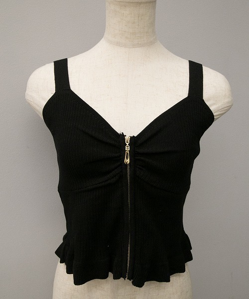 Libby&Rose（リビーアンドローズ）の「ＺＩＰビスチェ（ニット/セーター・レディース・ブラック/ブルー/グリーン/アイボリー/マスタード・FREE）」の2枚目の写真