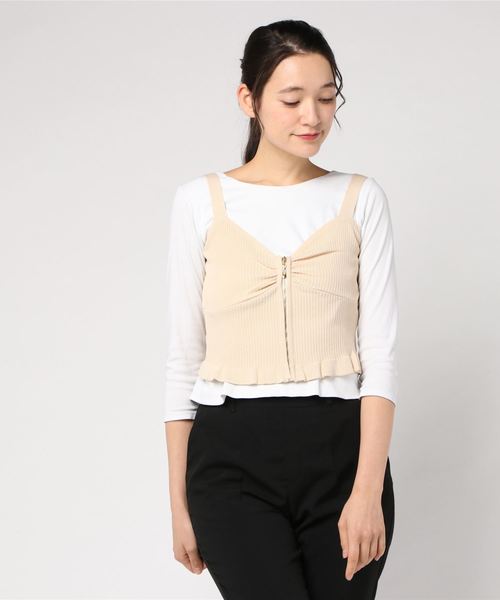 Libby&Rose（リビーアンドローズ）の「ＺＩＰビスチェ（ニット/セーター・レディース・ブラック/ブルー/グリーン/アイボリー/マスタード・FREE）」の8枚目の写真