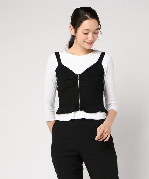 Libby&Rose（リビーアンドローズ）の「ＺＩＰビスチェ（ニット/セーター・レディース・ブラック/ブルー/グリーン/アイボリー/マスタード・FREE）」の12枚目の写真