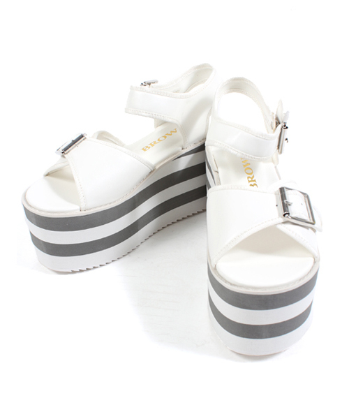 WEGO(ウィゴー)の「WEGO/厚底ラインサンダル(サンダル・レディース・ホワイト/ブラック・23.5/24.5)」の11枚目の写真