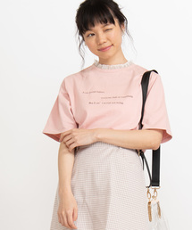 WEGO | WEGO/チュールフリルネックロゴTシャツ(Tシャツ/カットソー)