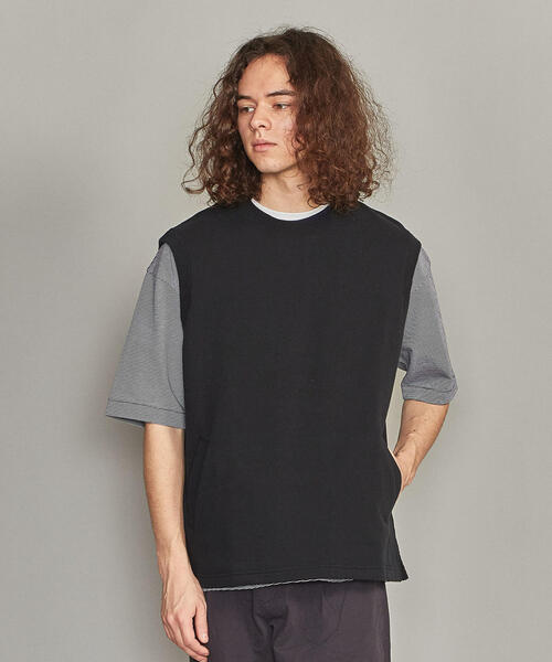 BEAUTY&YOUTH UNITED ARROWS（ビューティーアンドユースユナイテッドアローズ）の「BY スウェット ワイド ベスト -MADE IN JAPAN-（ベスト・メンズ・ベージュ/ブラック・M/L/S）」の4枚目の写真