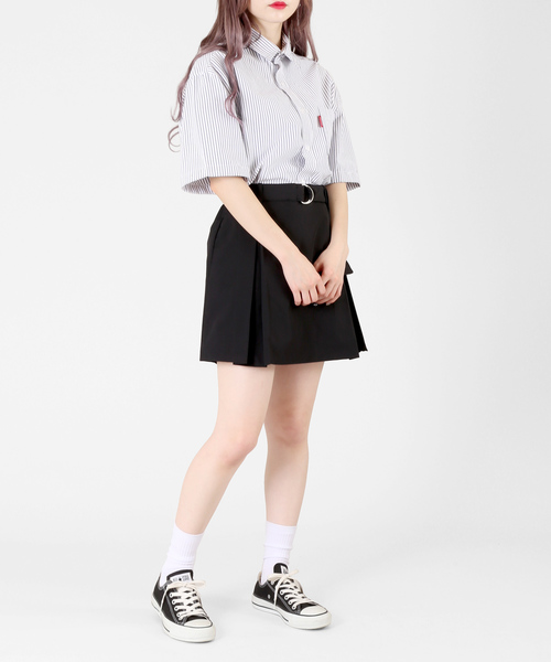 DING（ディング）の「DING/半袖ストライプシャツ（シャツ/ブラウス・レディース・ホワイト/ブラック・FREE）」の8枚目の写真