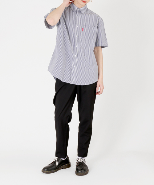 DING（ディング）の「DING/半袖ストライプシャツ（シャツ/ブラウス・レディース・ホワイト/ブラック・FREE）」の9枚目の写真