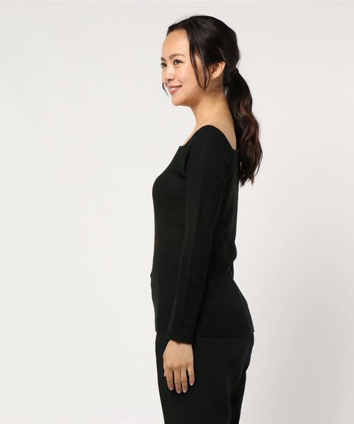 SESTO（セスト）の「綿タッチワンショルカットソー（Tシャツ/カットソー・レディース・ブラック/ブラウン/アイボリー/モカ・M）」の5枚目の写真