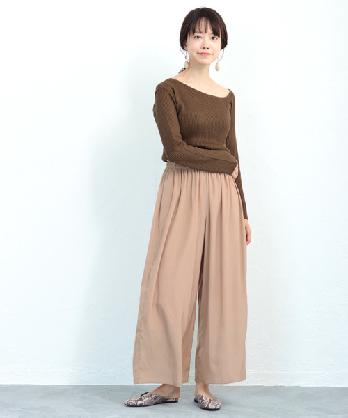 SESTO（セスト）の「綿タッチワンショルカットソー（Tシャツ/カットソー・レディース・ブラック/ブラウン/アイボリー/モカ・M）」の14枚目の写真