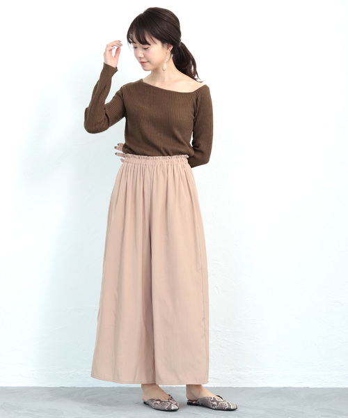 SESTO（セスト）の「綿タッチワンショルカットソー（Tシャツ/カットソー・レディース・ブラック/ブラウン/アイボリー/モカ・M）」の15枚目の写真