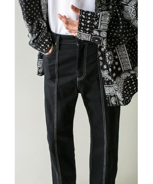 MONKEY TIME（モンキータイム）の「＜monkey time＞ ST KATURAGI CENTER SEAM TROUSER/トラウザー（デニムパンツ・メンズ・ブラック・SMALL/MEDIUM/LARGE）」の3枚目の写真