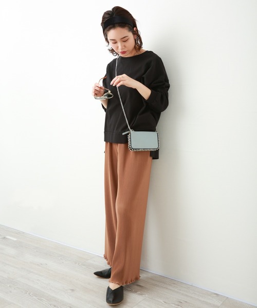 n'ee-ne（ネーネ）の「OE天竺ビックシルエットTシャツ（Tシャツ/カットソー・レディース・ブラック/オフホワイト/サンドベージュ/モカ/スミクロ・FREE）」の17枚目の写真