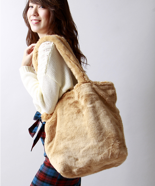 WEGO（ウィゴー）の「WEGO/ファートートバッグ（トートバッグ・レディース・パープル/ホワイト/ブラック/サックスブルー/キャメル・FREE）」の5枚目の写真