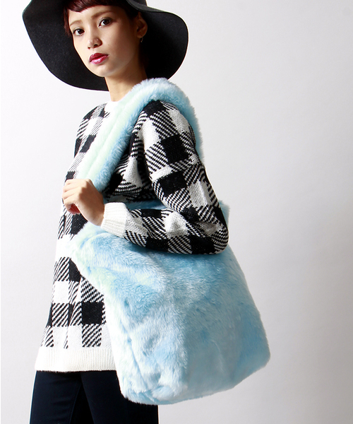 WEGO（ウィゴー）の「WEGO/ファートートバッグ（トートバッグ・レディース・パープル/ホワイト/ブラック/サックスブルー/キャメル・FREE）」の3枚目の写真