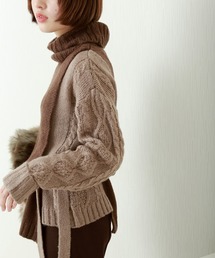 n'ee-ne | スモーキーカラーの配色が絶妙なモヘアタッチ切替ニット(ニット/セーター)