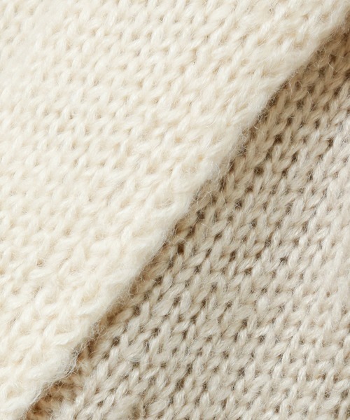 n'ee-ne(ネーネ)の「モヘアタッチ切替ニット(ニット/セーター・レディース・アイボリー/ブラック/ブラウン/ベージュ・FREE)」の9枚目の写真