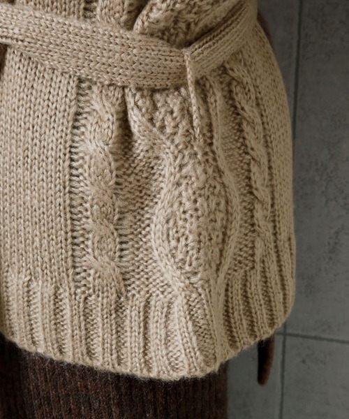 n'ee-ne(ネーネ)の「モヘアタッチ切替ニット(ニット/セーター・レディース・アイボリー/ブラック/ブラウン/ベージュ・FREE)」の7枚目の写真