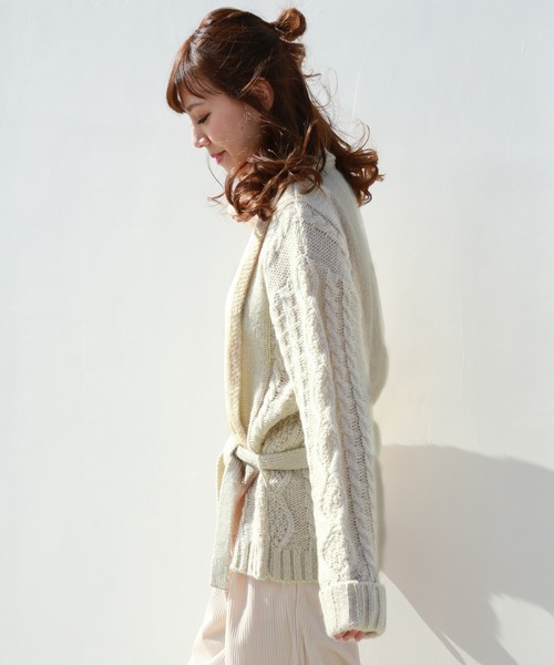n'ee-ne(ネーネ)の「モヘアタッチ切替ニット(ニット/セーター・レディース・アイボリー/ブラック/ブラウン/ベージュ・FREE)」の21枚目の写真