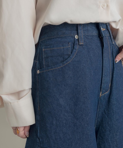 Libra Cue（リブラ キュー）の「Libra デニムワイドパンツ（デニムパンツ・レディース・ブルー・LARGE/MEDIUM）」の12枚目の写真