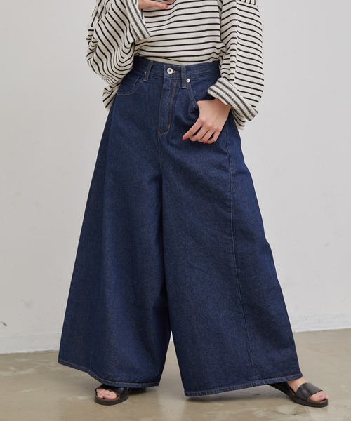 Libra Cue（リブラ キュー）の「Libra デニムワイドパンツ（デニムパンツ・レディース・ブルー・LARGE/MEDIUM）」の21枚目の写真