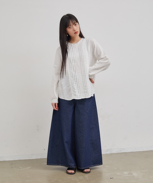 Libra Cue（リブラ キュー）の「Libra デニムワイドパンツ（デニムパンツ・レディース・ブルー・LARGE/MEDIUM）」の17枚目の写真