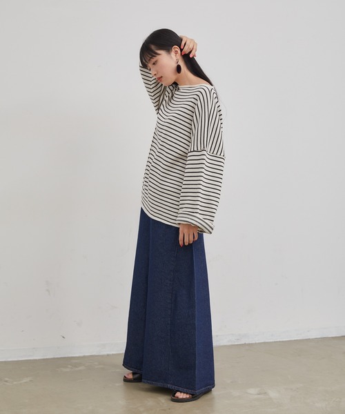 Libra Cue（リブラ キュー）の「Libra デニムワイドパンツ（デニムパンツ・レディース・ブルー・LARGE/MEDIUM）」の16枚目の写真