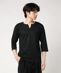 キーネック７分Ｔシャツ　ZERO STAIN　汗ジミが目立たない機能