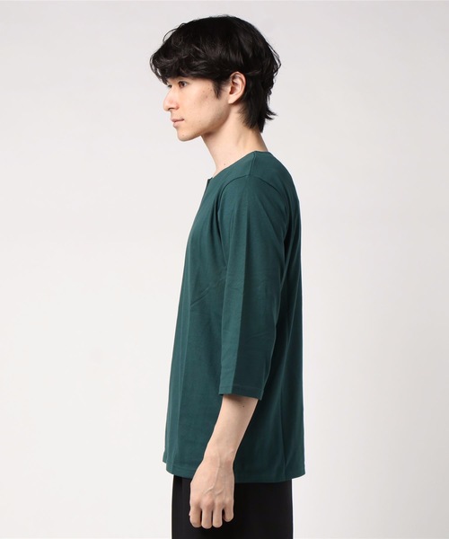 LB/S (エルビーエス)の「キーネック7分Tシャツ ZERO STAIN 汗ジミが目立たない機能(Tシャツ/カットソー・メンズ・ホワイト/ブラック/ダークグリーン/チャコールグレー/オレンジ/ベージュ/ネイビー・MEDIUM/LARGE/X-LARGE/SMALL)」の8枚目の写真