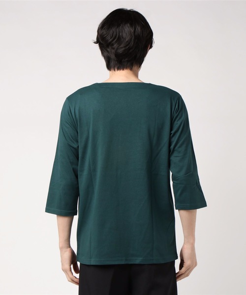 LB/S (エルビーエス)の「キーネック7分Tシャツ ZERO STAIN 汗ジミが目立たない機能(Tシャツ/カットソー・メンズ・ホワイト/ブラック/ダークグリーン/チャコールグレー/オレンジ/ベージュ/ネイビー・MEDIUM/LARGE/X-LARGE/SMALL)」の9枚目の写真