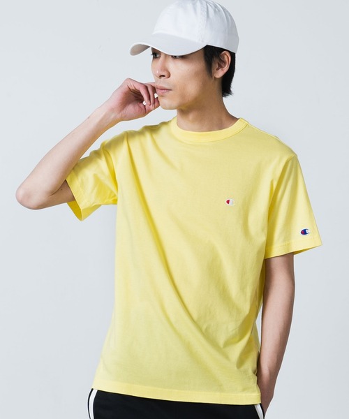 Champion(チャンピオン)の「WEGO/【一部店舗限定】Champion チャンピオン 刺繍半袖Tシャツ(Tシャツ/カットソー・メンズ・ホワイト/ブラック/ネイビー/レッド/ライム/イエロー/オートミール/杢グレー/ダークグリーン/ターコイズブルー/ライトイエロー/オレンジ系その他/ブラウン・SMALL/MEDIUM/LARGE/X-LARGE)」の11枚目の写真
