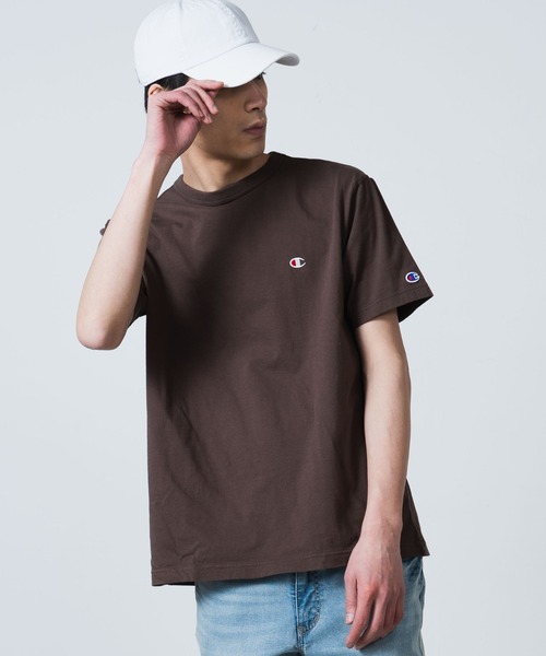 Champion(チャンピオン)の「WEGO/【一部店舗限定】Champion チャンピオン 刺繍半袖Tシャツ(Tシャツ/カットソー・メンズ・ホワイト/ブラック/ネイビー/レッド/ライム/イエロー/オートミール/杢グレー/ダークグリーン/ターコイズブルー/ライトイエロー/オレンジ系その他/ブラウン・SMALL/MEDIUM/LARGE/X-LARGE)」の5枚目の写真