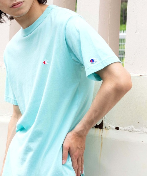 Champion(チャンピオン)の「WEGO/【一部店舗限定】Champion チャンピオン 刺繍半袖Tシャツ(Tシャツ/カットソー・メンズ・ホワイト/ブラック/ネイビー/レッド/ライム/イエロー/オートミール/杢グレー/ダークグリーン/ターコイズブルー/ライトイエロー/オレンジ系その他/ブラウン・SMALL/MEDIUM/LARGE/X-LARGE)」の8枚目の写真